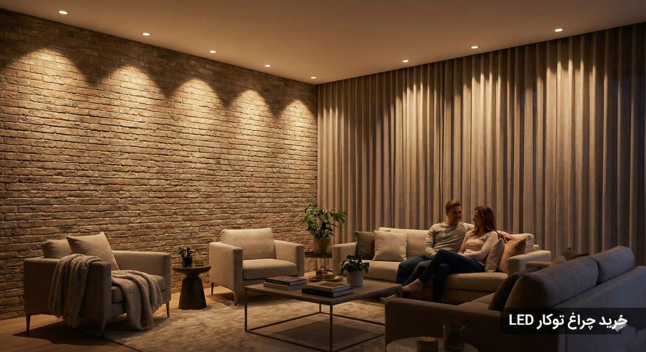 نورپردازی پذیرایی با چراغ توکار